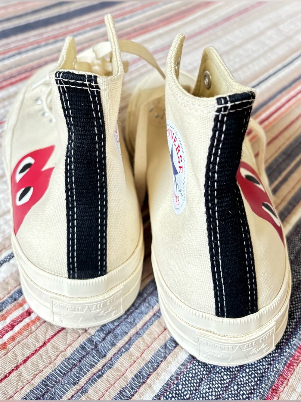 CONVERSE X PLAY COMME des GARÇONS, OFF WHITE, size 7M/9W - Picture 2 of 10
